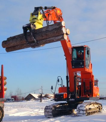 Захват для бревен вращающийся DHLG для лесопогрузчиков и экскаваторов
